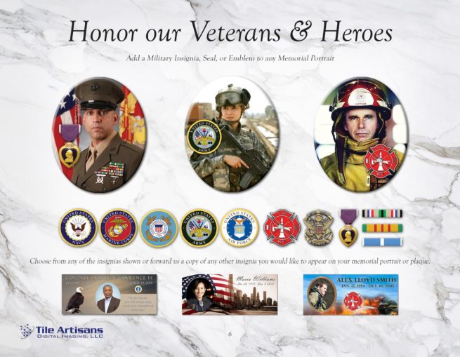 Veterans & Heros - Artisans Memorial Portraits